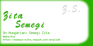 zita semegi business card